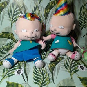 Vintage Phil and Lil Baby Twins Rugrats Plush Doll 12" Nanco 2002 Viacom Rare
